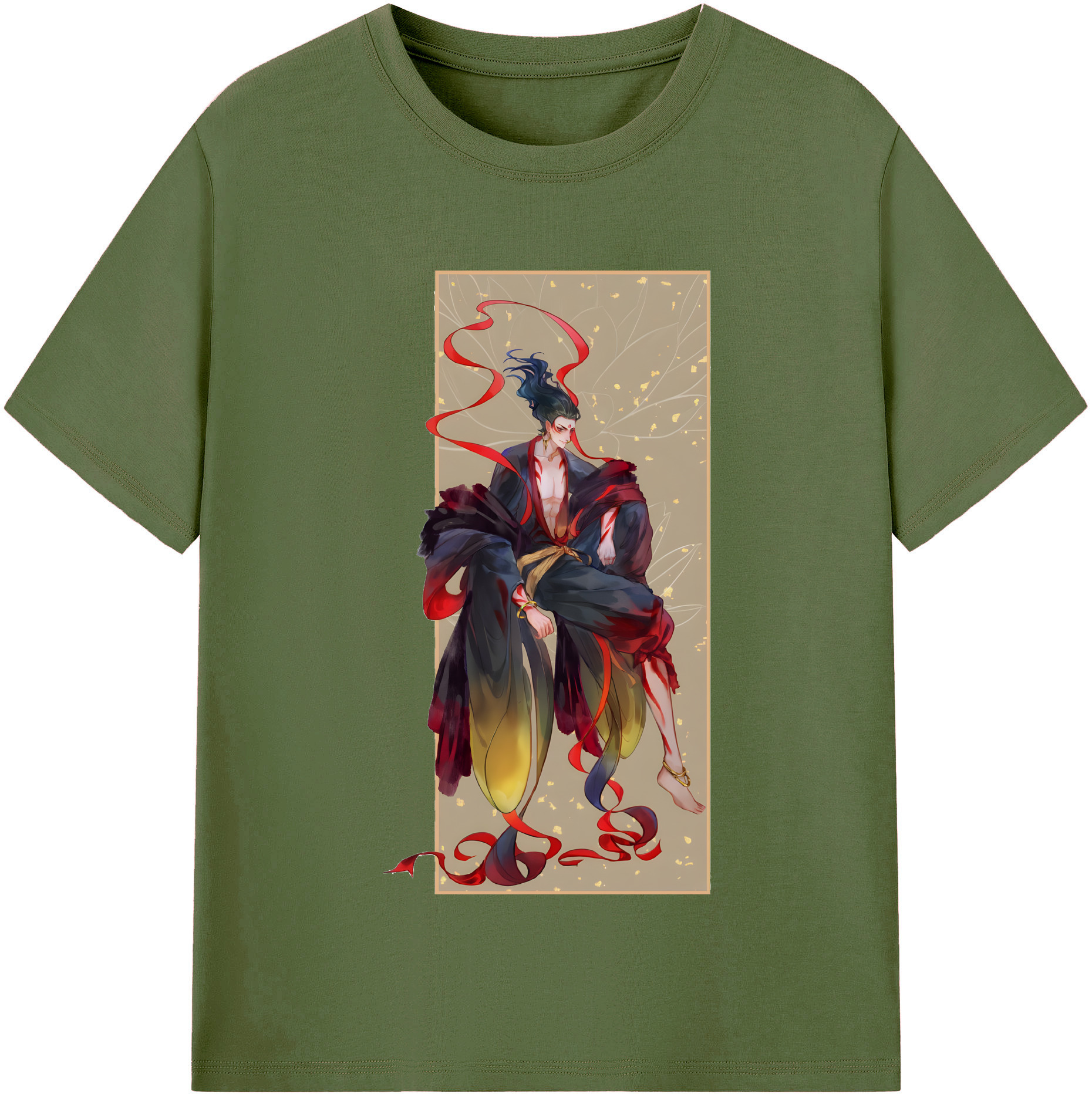 （画像用） Ne Zha 2 ナタ 魔童の大暴れ 綿100％半袖Tシャツ（フロントプリント）